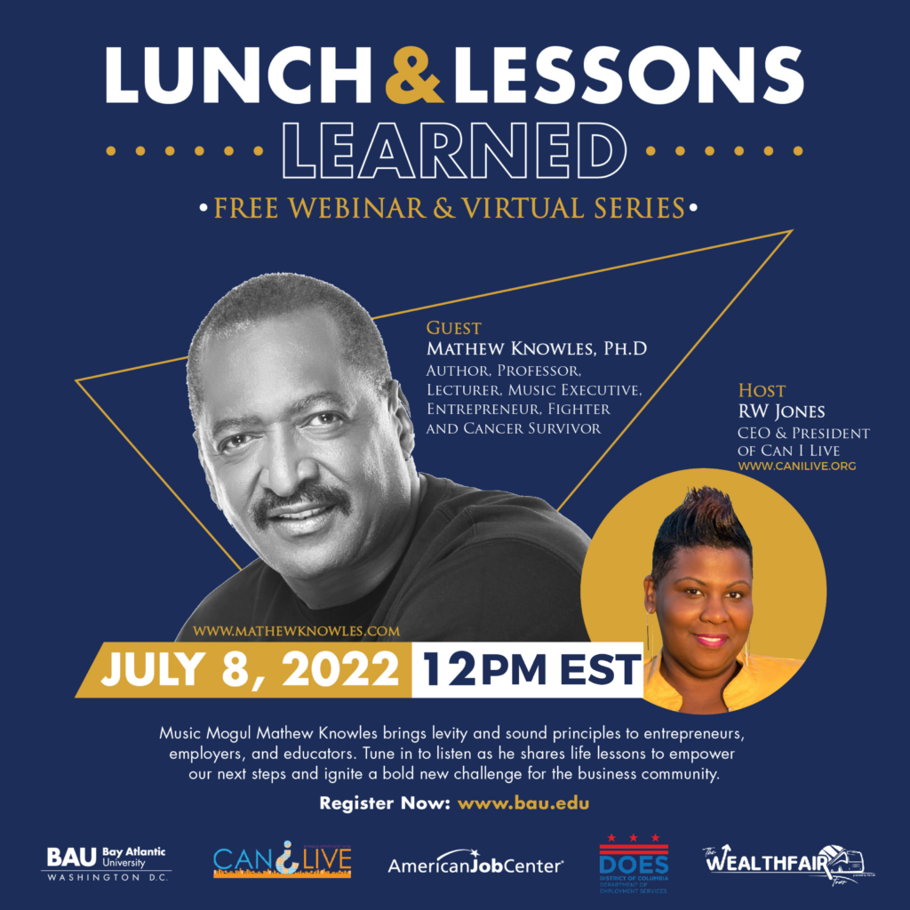 On a Mission to Move “One Million Moms OFF Welfare” Matthew Knowles, Ph.D Joins the Effort with Founder of Can I Live, Inc. RW Jones at Upcoming Event